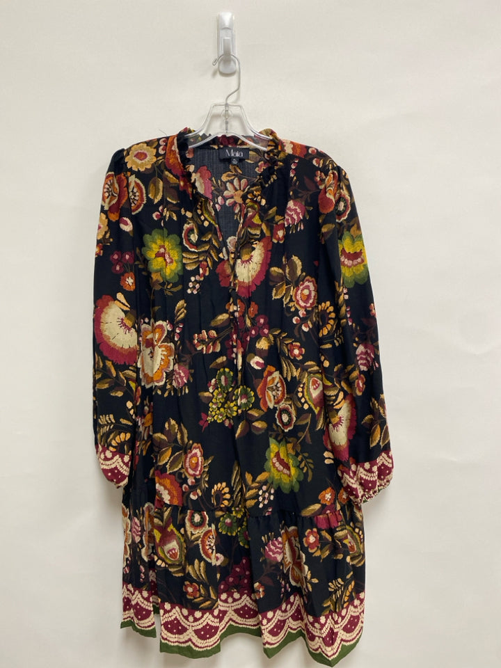 NWT Size LP Black/Green Flowers Petite Dress