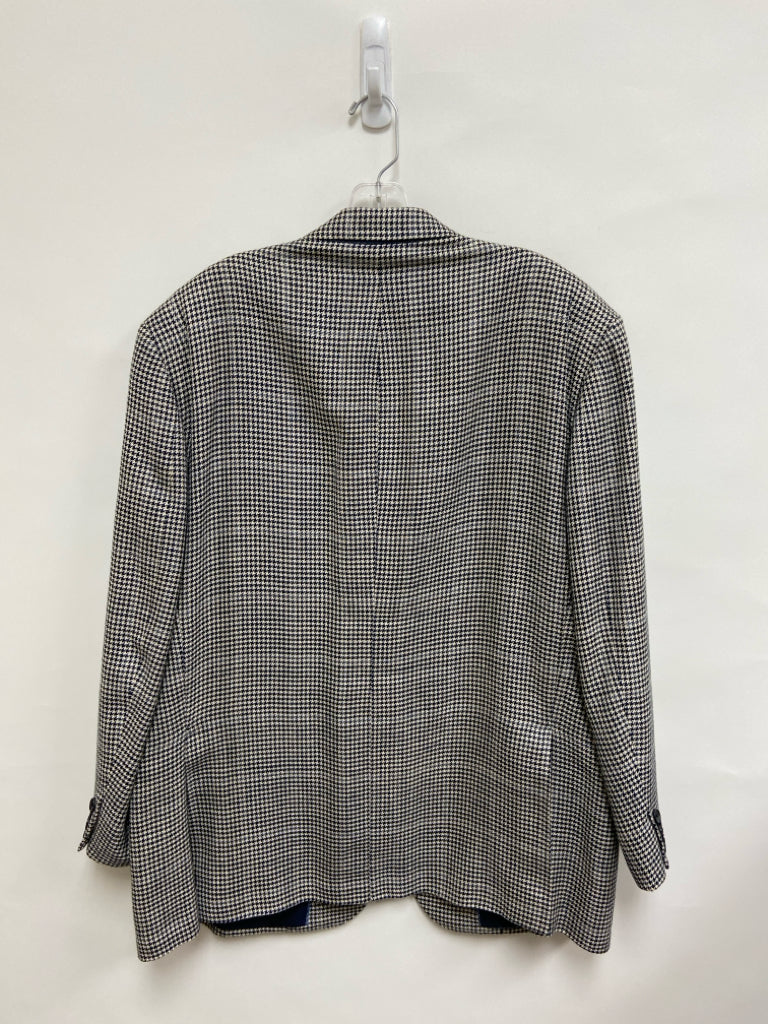 Brooks Brothers Size 46R White Black/Gray Houndstooth Men&