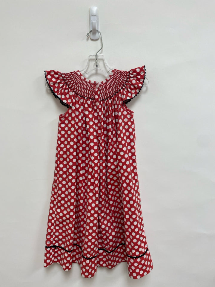 Classic Whimsy SIZE 5 Red/White Smocking Girl&