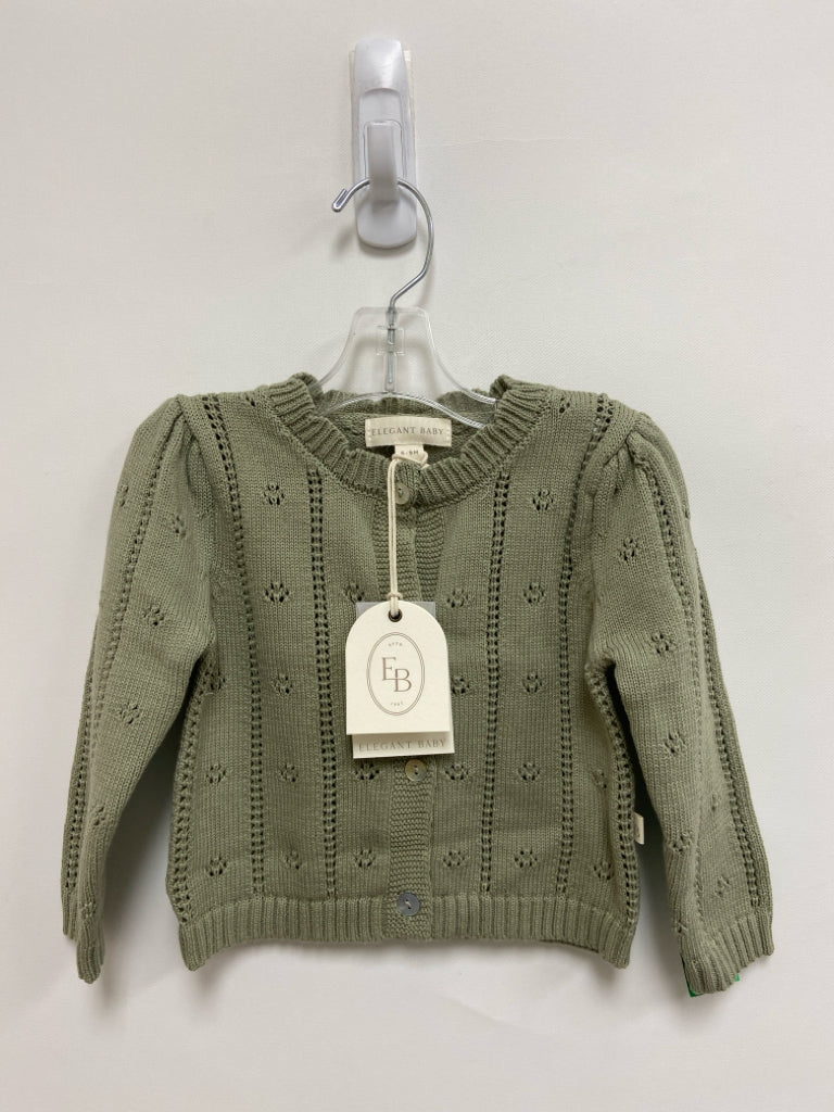 NWT ELEGANT BABY SIZE 6-9M Green Lines Cardigan Girl&