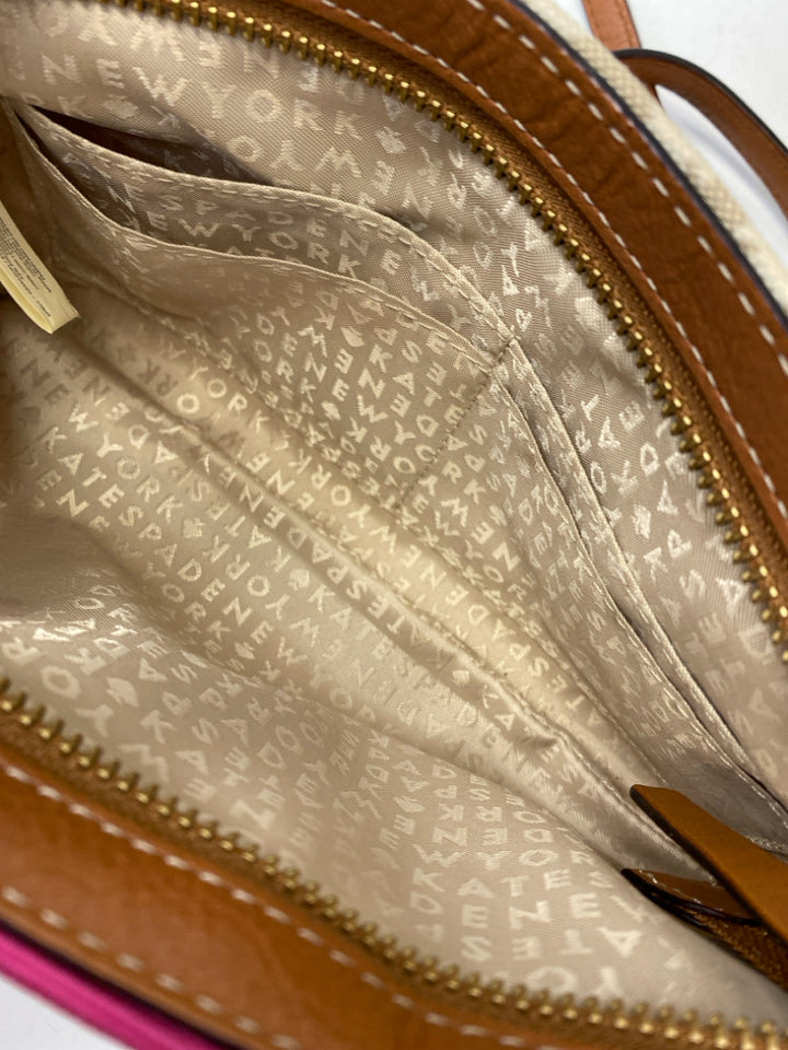 Kate Spade Tan Orange/Pink Signature Fabric Crossbody