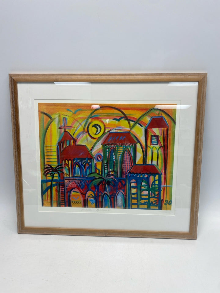 Red/Gold Blue/Green Tropical Framed Art