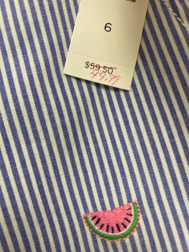 NWT Talbots Size 6 Blue White Striped Ladies Skirt