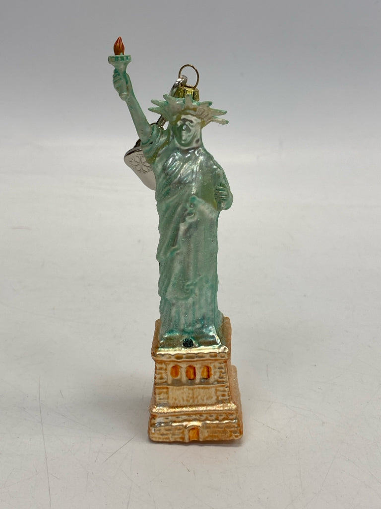 Old World Christmas Green Gold Glass Ornaments