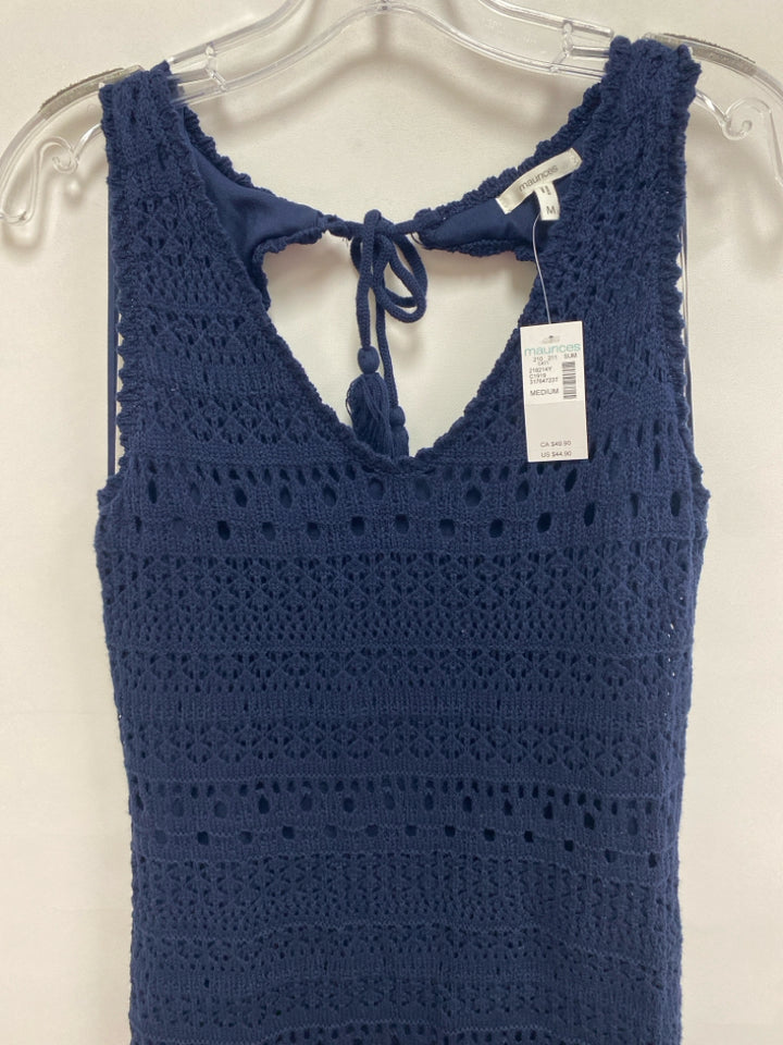 NWT maurices Size M Navy Sleeveless Crochet Ladies Dress
