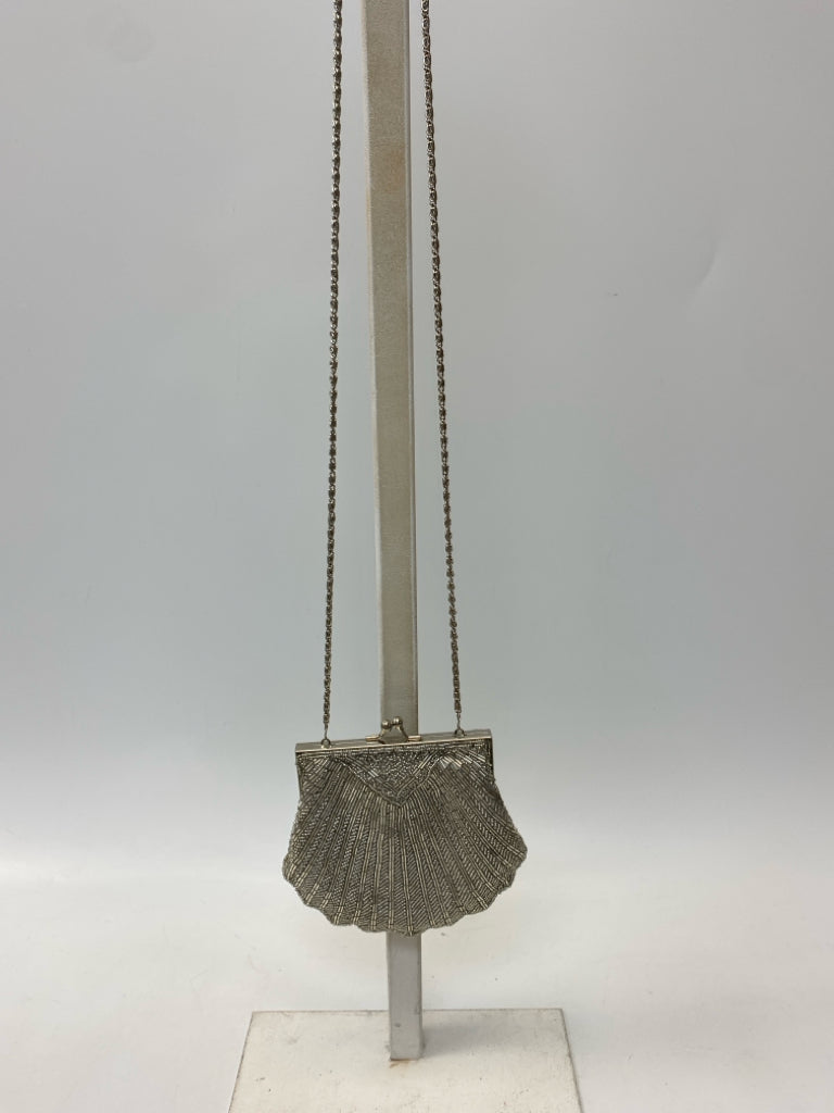 US Size Silver Beaded Handbag