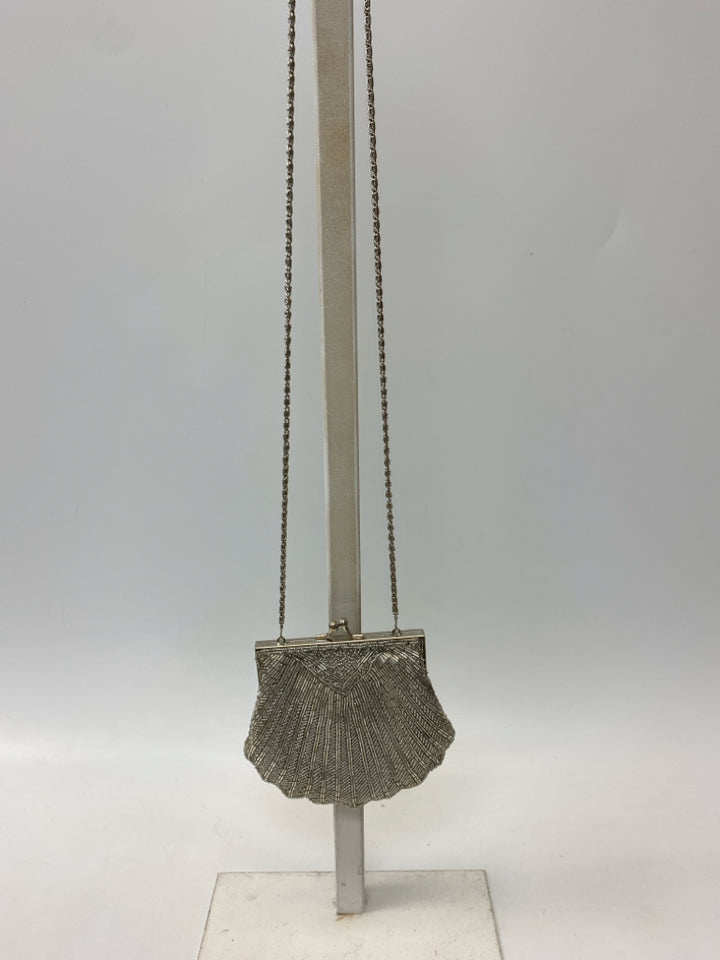 US Size Silver Beaded Handbag