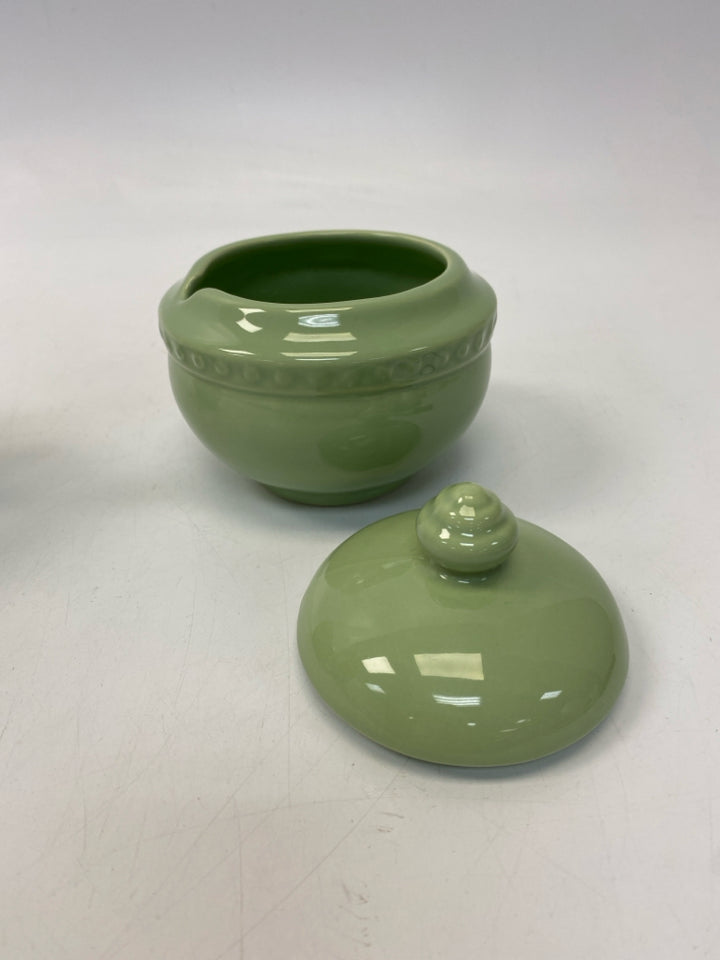 Gail Pittman Sage Beaded Trimmed Sugar/Creamer