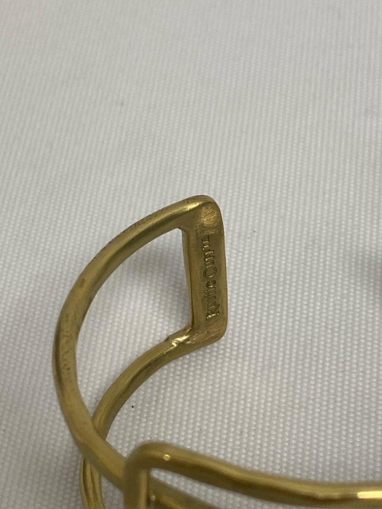 Rustic Cuff Gold Color Hammered Bracelet
