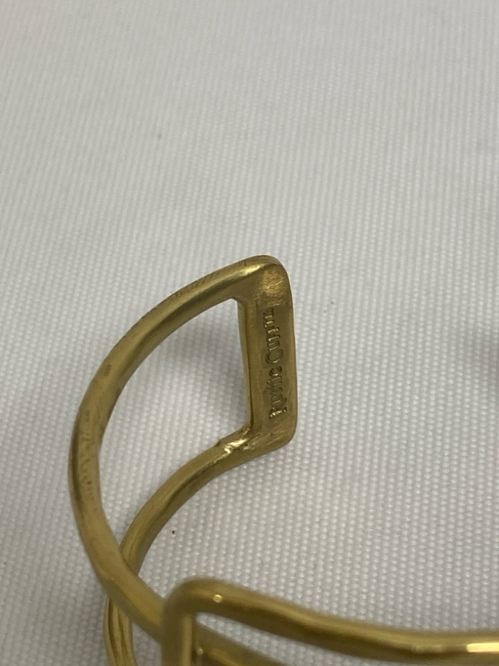 Rustic Cuff Gold Color Hammered Bracelet