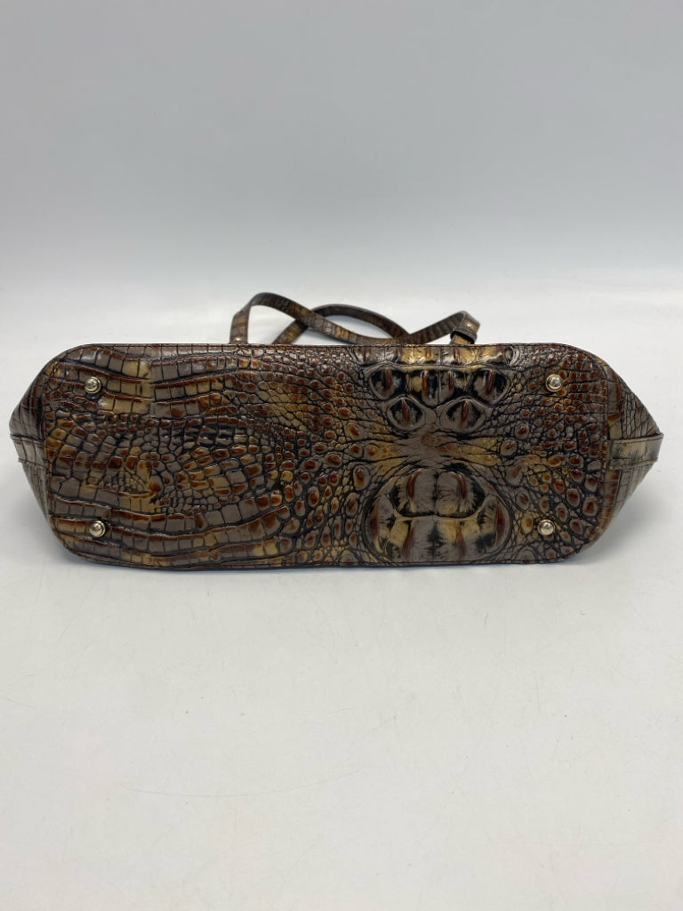 Brahmin Brown Gold Embossed Handbag