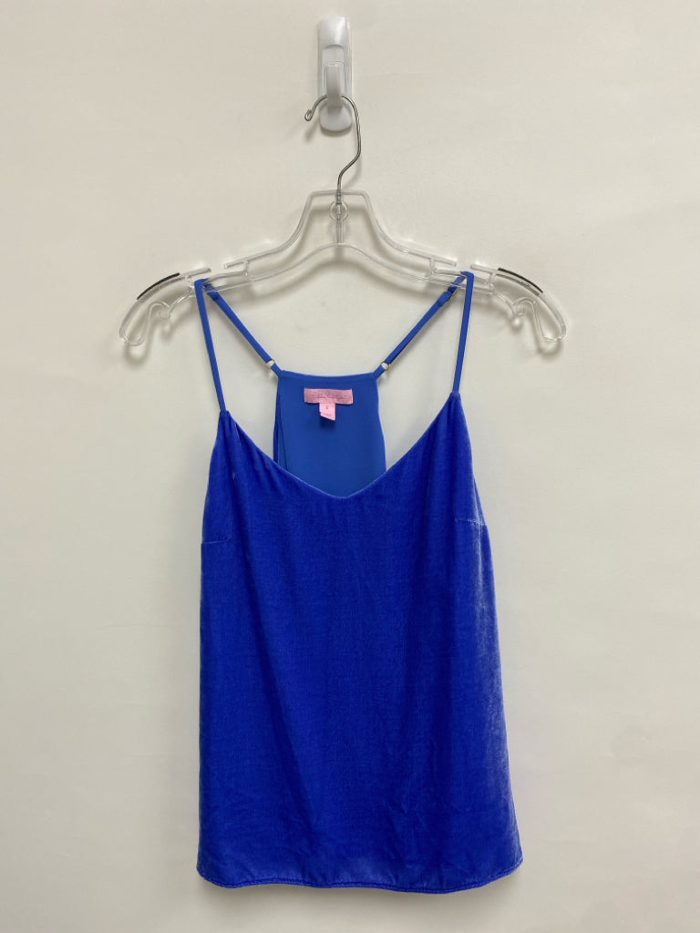 LILLY PULITZER Size S Blue Sleeveless Velour Ladies Top