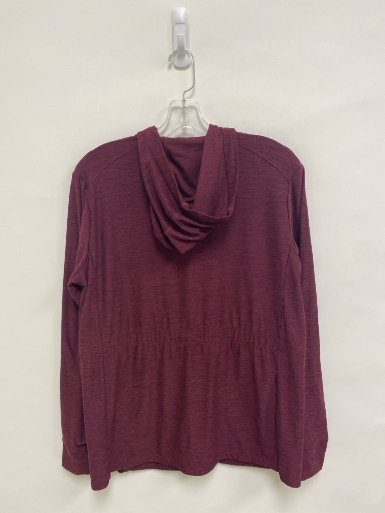 Lands End Size M Burgundy Zip Down Hooded Ladies Jacket