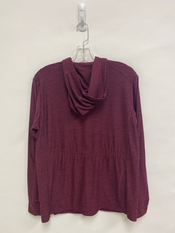 Lands End Size M Burgundy Zip Down Hooded Ladies Jacket