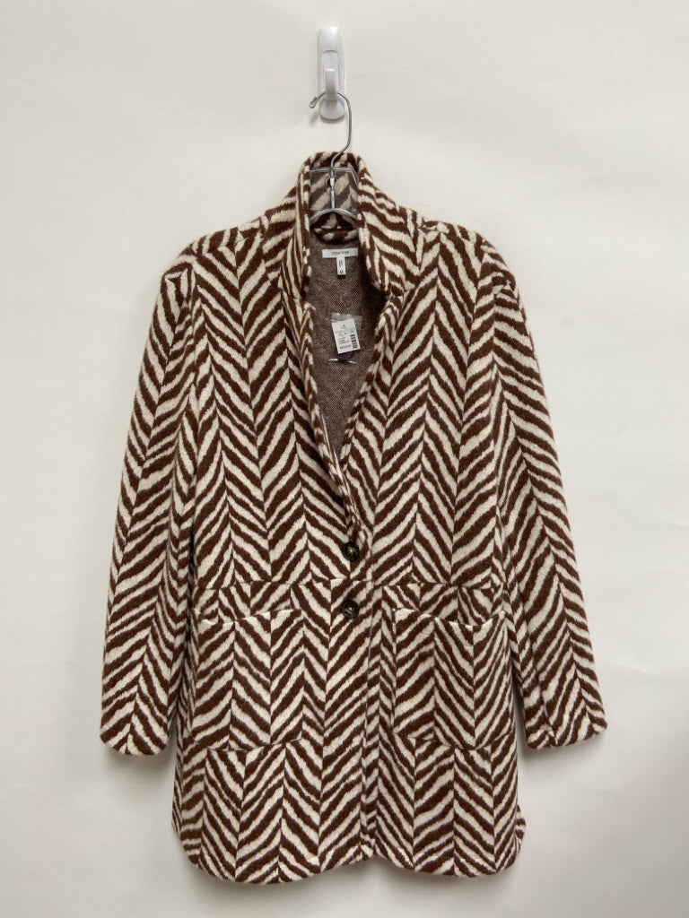 NWT maurices Size M Cream/Brown Zig Zag Button Up Ladies Jacket