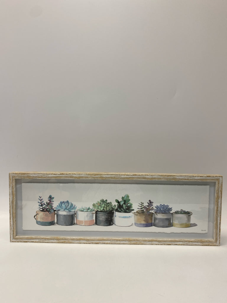 White Green/Multi Framed Art