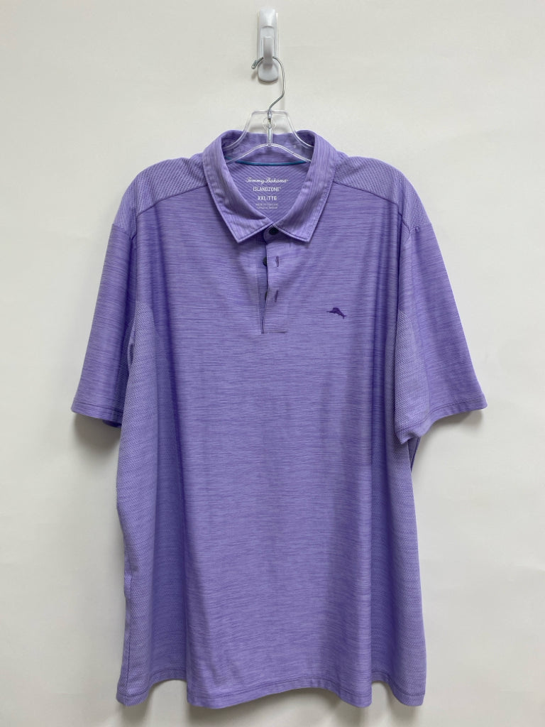 Tommy Bahama Size XXL Lavender Heather Streaked Polo Men&