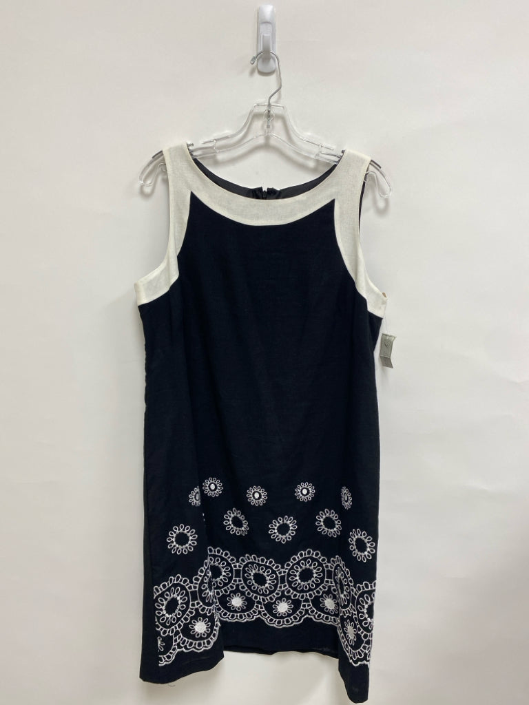 NWT Jessica Howard Size 14 Black White Trimmed Sleeveless Ladies Dress