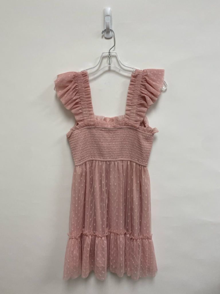 mine Size S Pink Smocking Sleeveless Tulle Ladies Dress