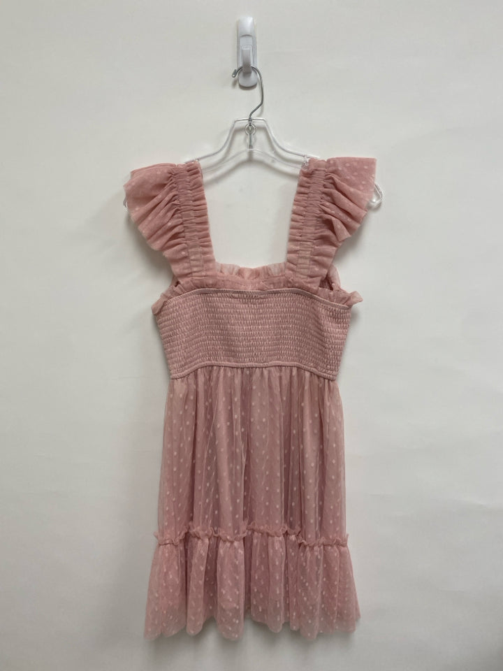 mine Size S Pink Smocking Sleeveless Tulle Ladies Dress