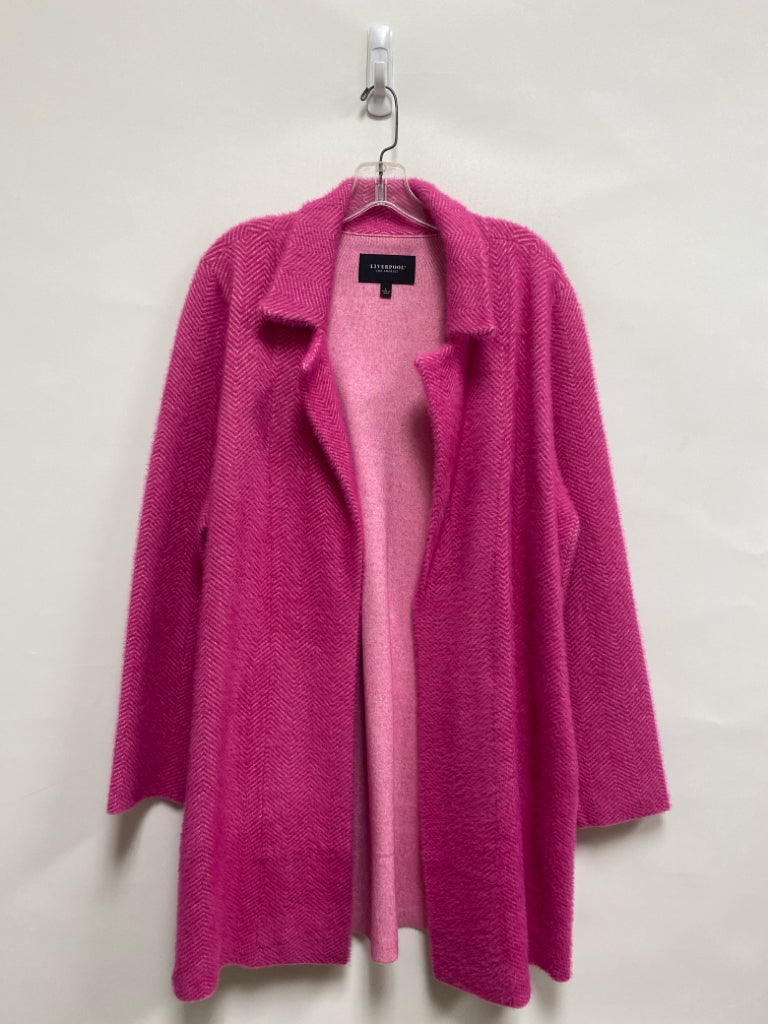 Liverpool Size L Fuschia Zig Zag Drape Ladies Sweater