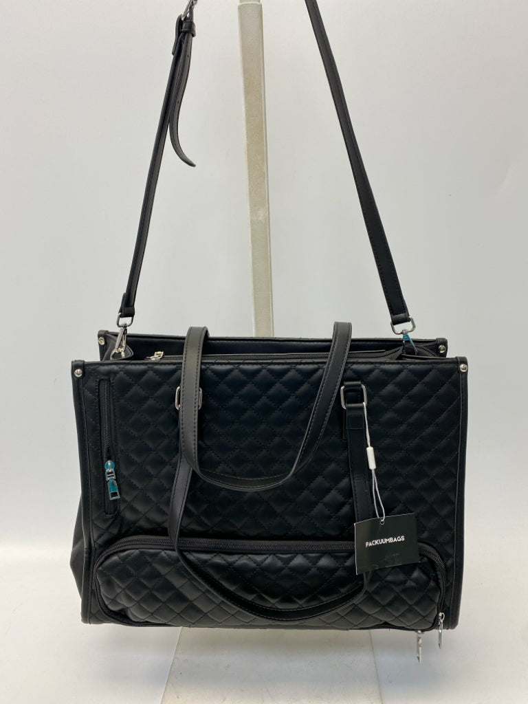 NWT Black Quilted Tote Bag