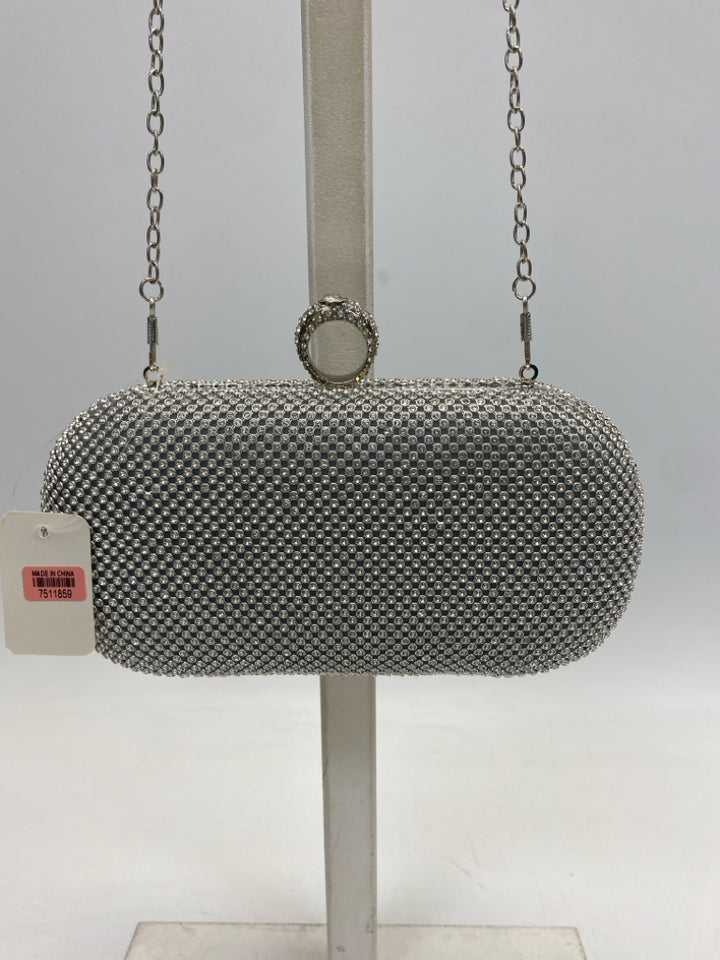 NWT Silver Jeweled Handbag