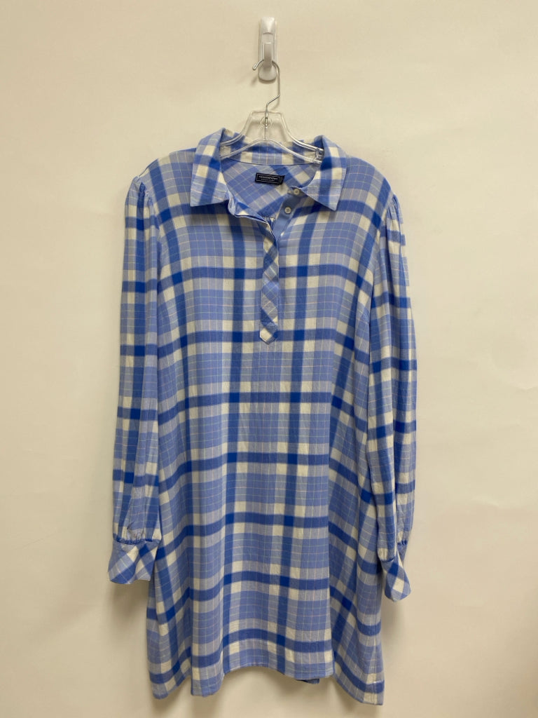 Vineyard Vines Size XL Blue White Plaid Ladies Dress