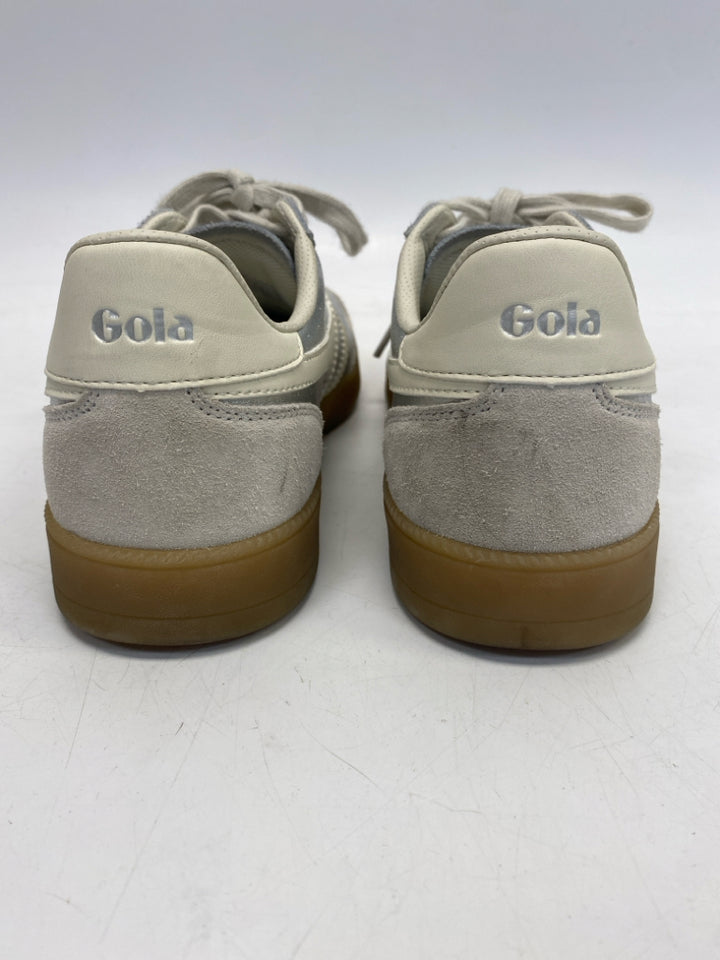 Gola US Shoe Size 8.5 Silver Cream Lace-up Sneakers