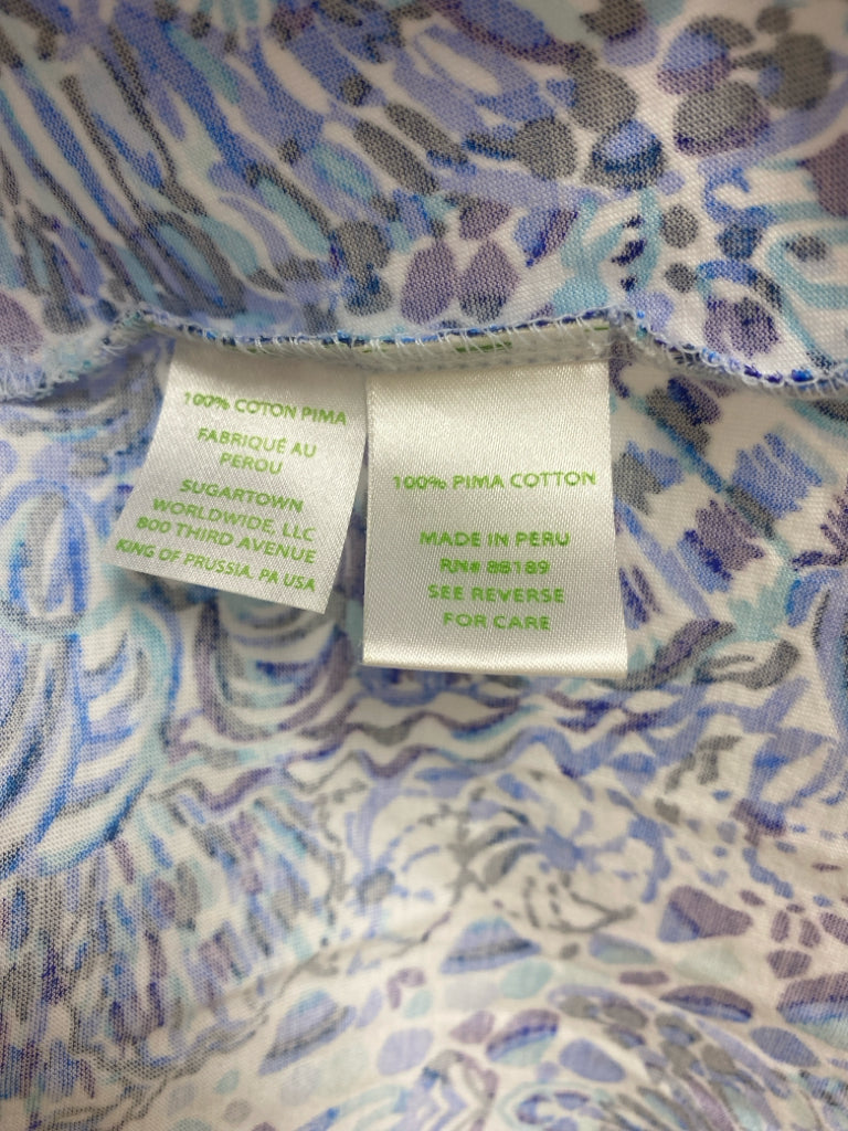 LILLY PULITZER Size M Blue/White Dark Blue Sleeveless Ladies Dress