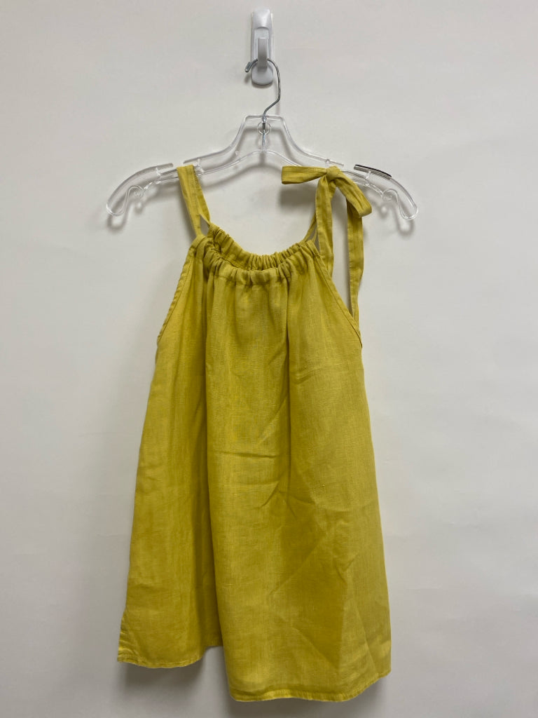 BELLAMBRA Size L Mustard Sleeveless Linen Ladies Top