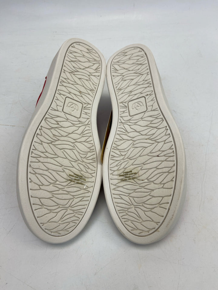 Spenco  Size 7 Red White Fabric Sneakers