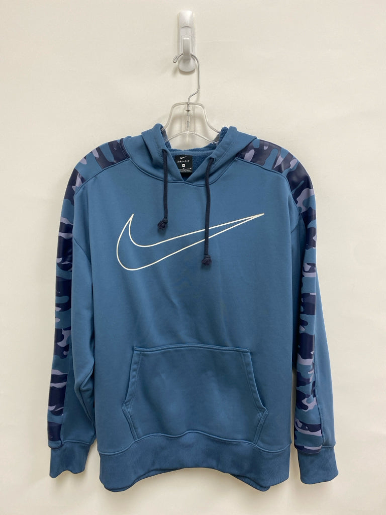 Nike Size M Slate Blue Camouflage Hooded Ladies Pullover