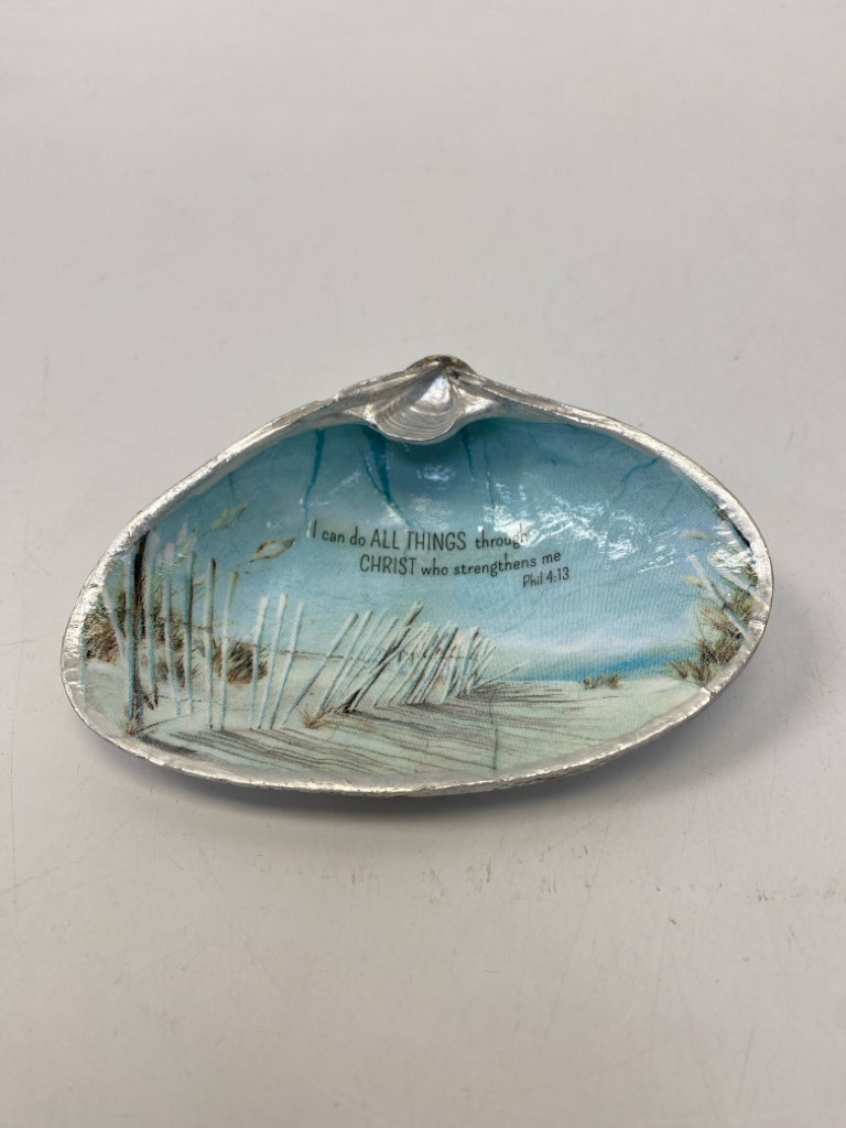Silver Blue Beach Scene Misc. Home Item