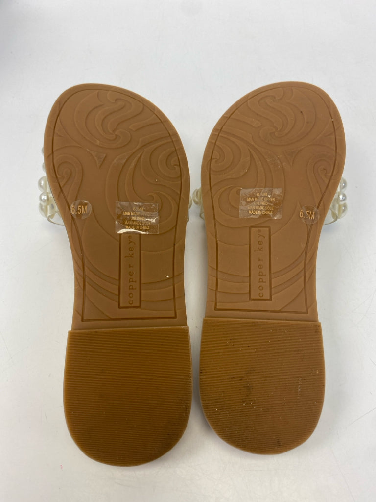 NWOT Copper Key  Size 6.5 Clear Beaded Sandals
