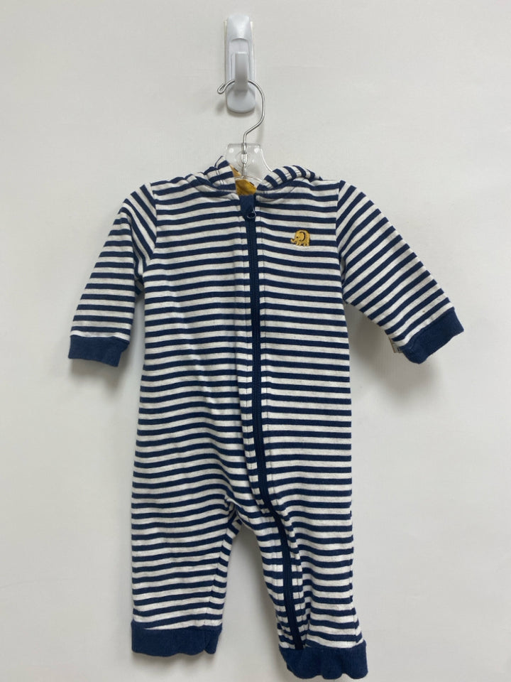 Little Me SIZE 6M Navy/white Stripes Hooded Boy&