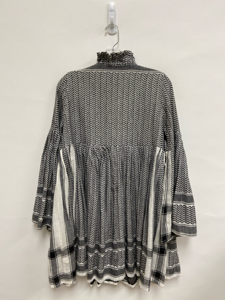 CECILIE Size XS Black Cream Zig Zag Ladies Dress