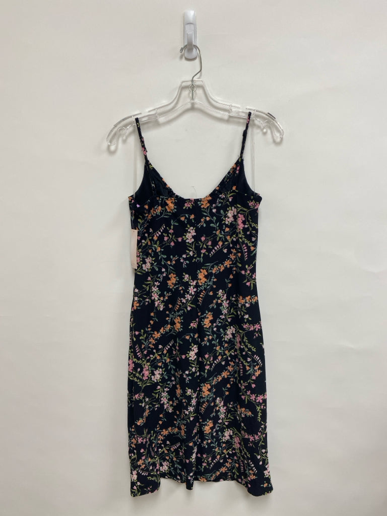 NWT Size L Black/Pink Coral/Green Flowers Tank Ladies Dress