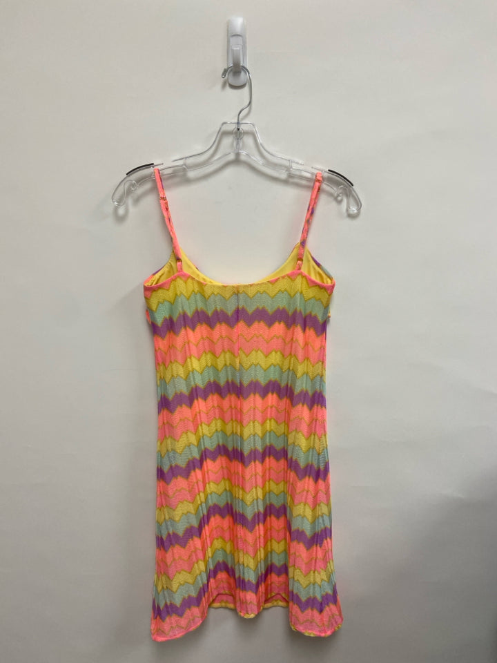 LILLY PULITZER Size XS Coral/Aqua Purple/Yellow Sleeveless Ladies Dress