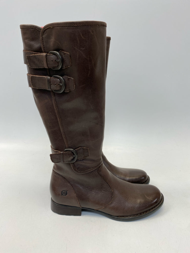 Born US Shoe Size 8.5 Brown Leather Boots