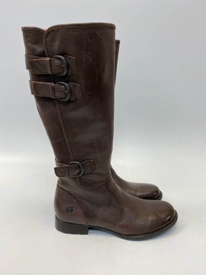 Born US Shoe Size 8.5 Brown Leather Boots