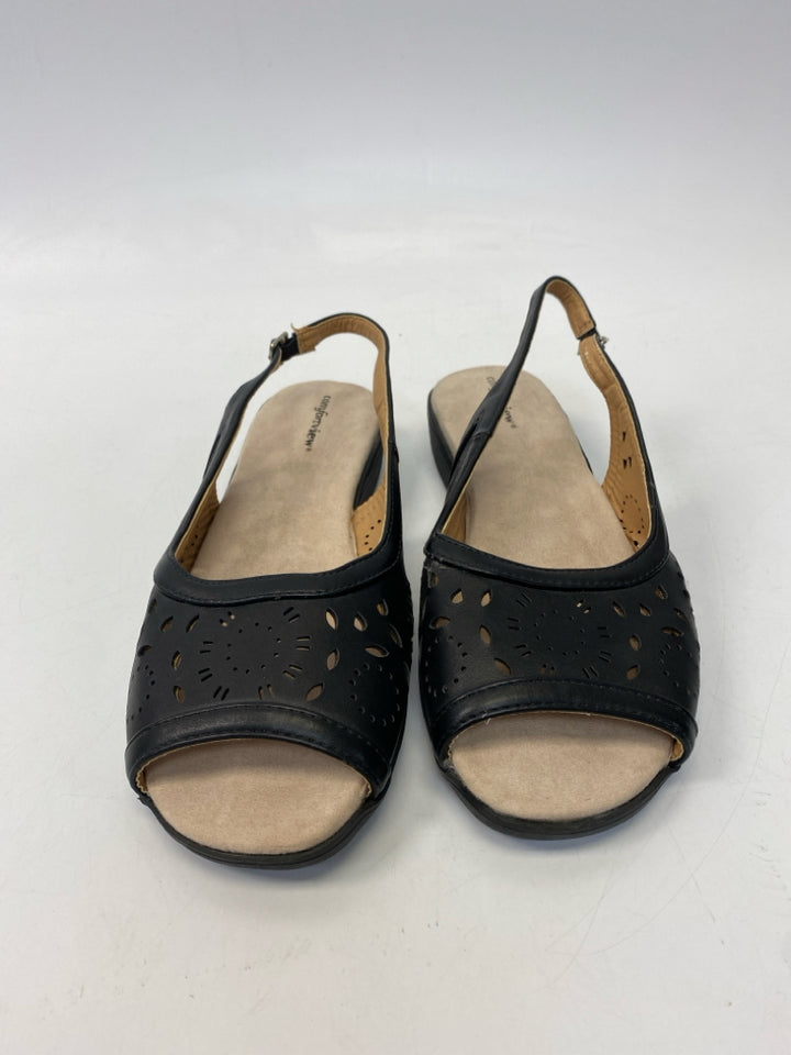 NWOT Comfortview Size 9WW Black Perforated Sandals  **EXTRA WIDE**