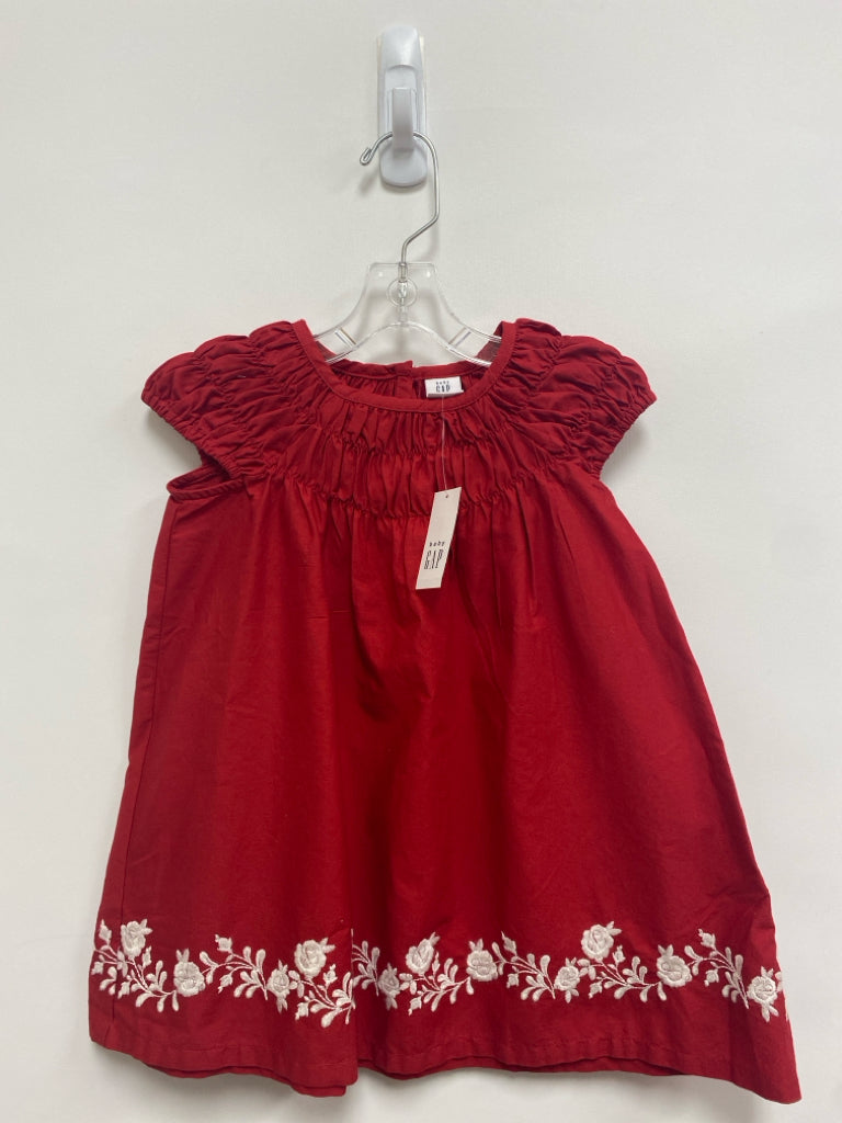 NWT Baby Gap SIZE 2 Red White Embroidered Girl&