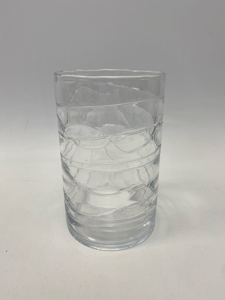 Clear Ribbed Glass Vase