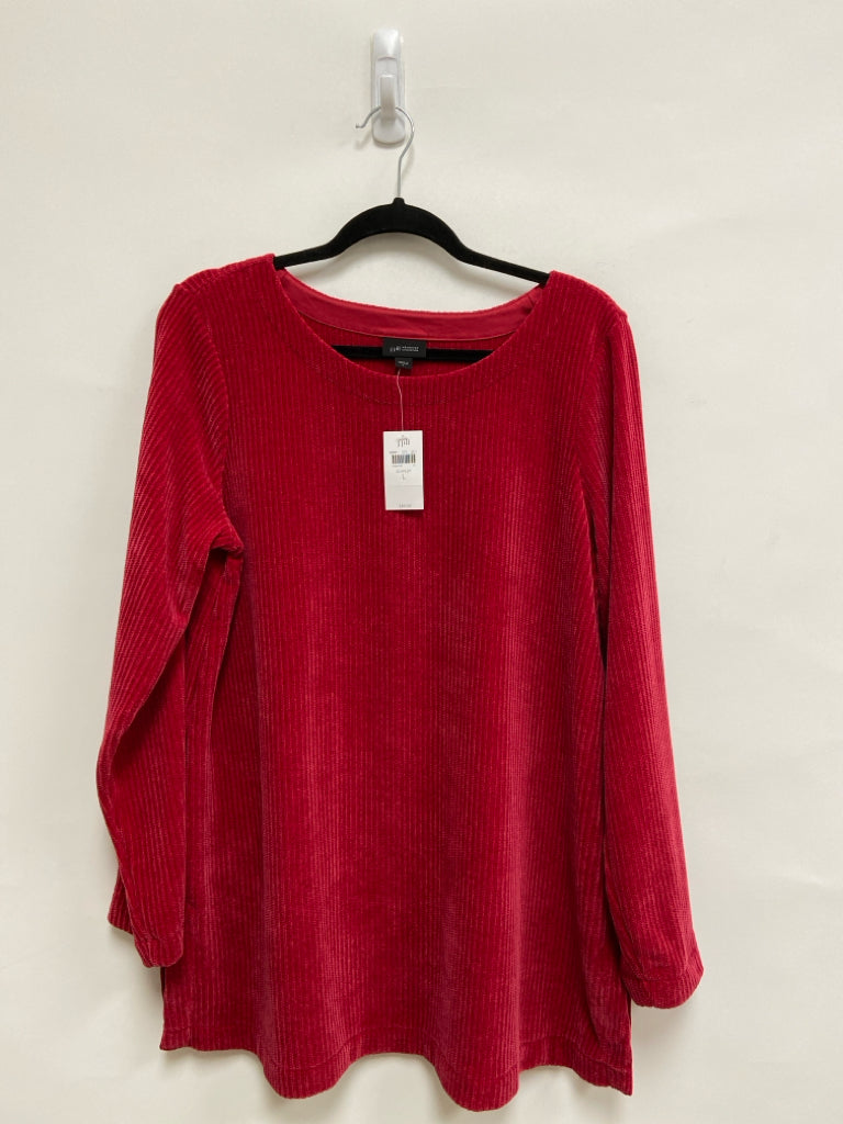 NWT J Jill Size L Red Tunic Chenille Ladies Sweater