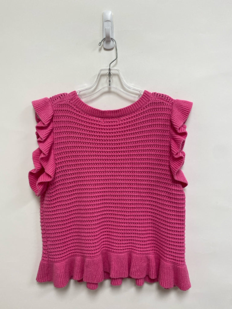 THML Size M Pink Ruffles Ladies Sweater