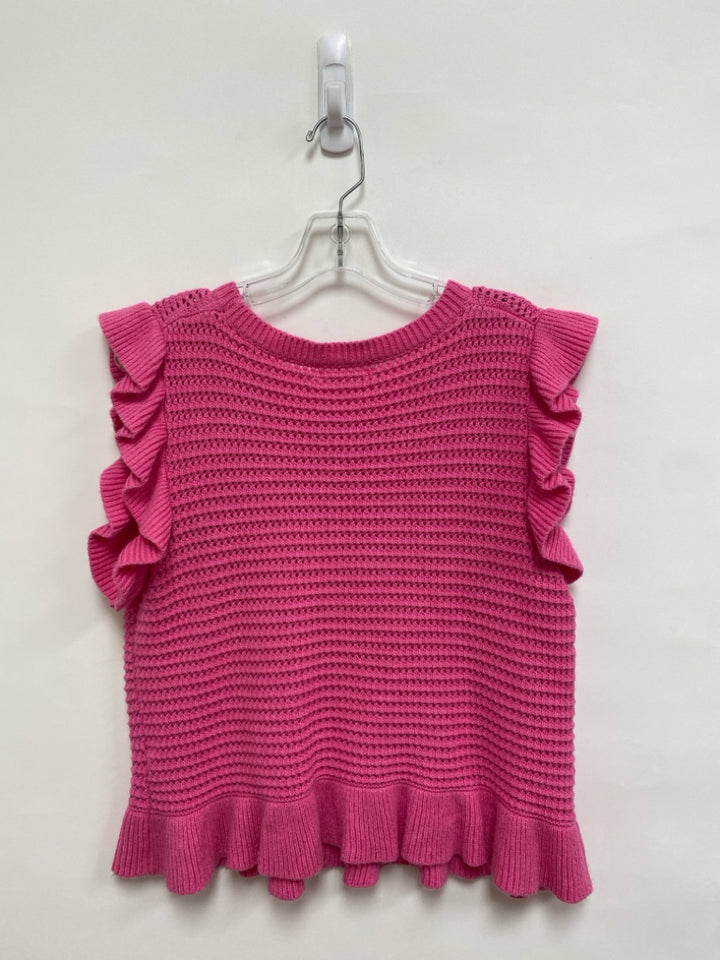 THML Size M Pink Ruffles Ladies Sweater