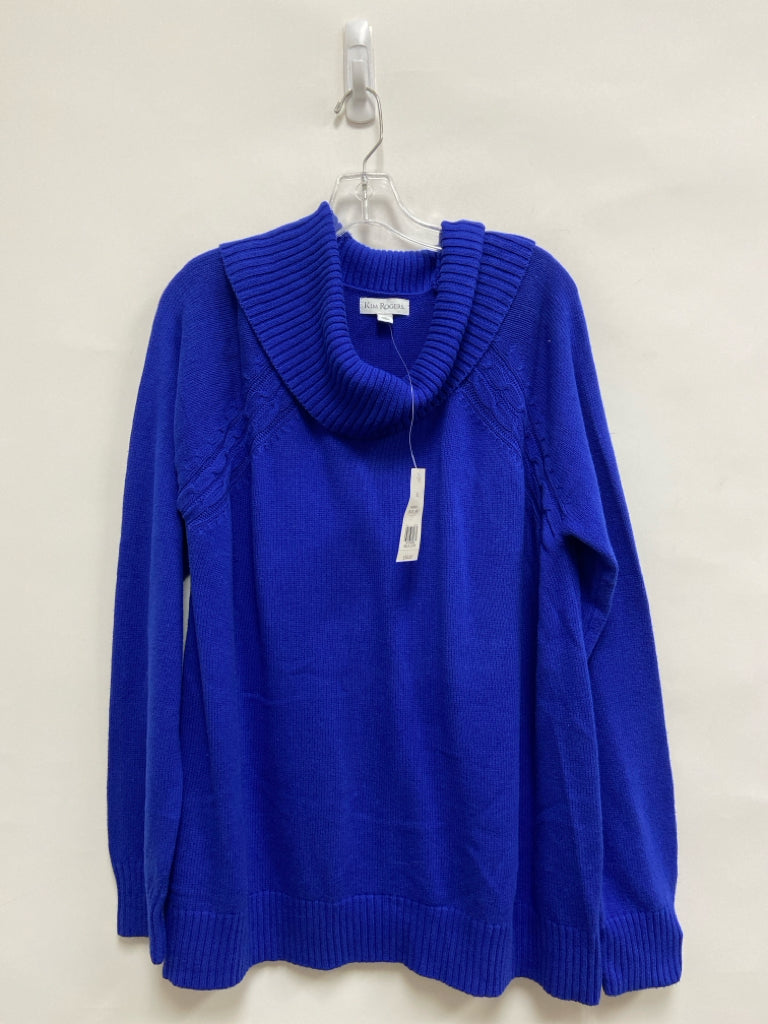 NWT Kim Rogers Size XL Blue Cowl Neck Ladies Sweater