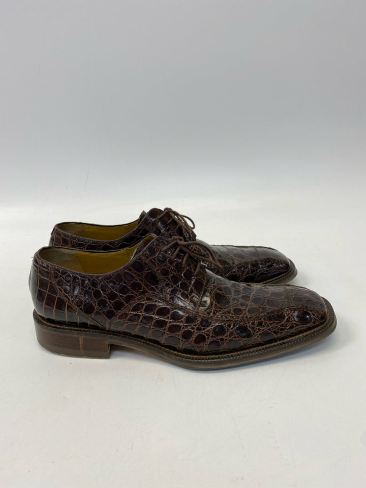 MEZLAN Size 9.5 Brown Leather Men&