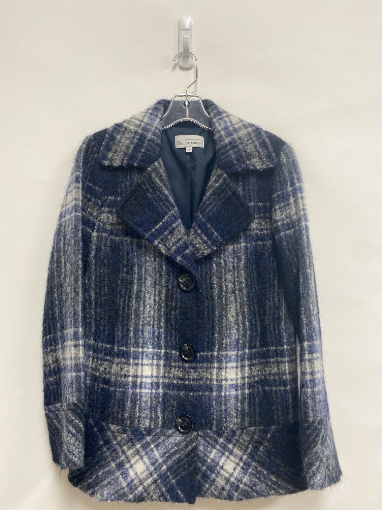 elliott lauren Size 6 Navy Gray/White Plaid Ladies Jacket